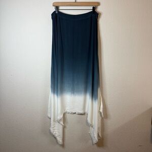 LaVi Blue White Ombre Handkerchief Midi Skirt Size Medium